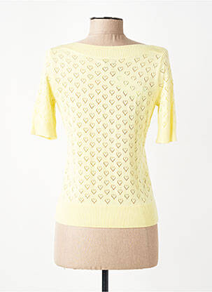Pull coupe cintrée manches courtes jaune KING LOUIE femme