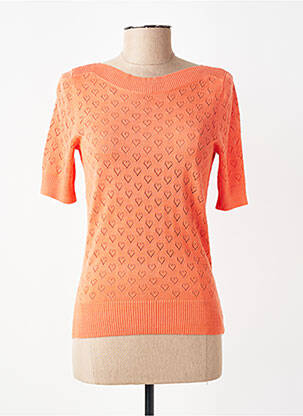 Pull coupe cintrée manches courtes orange KING LOUIE femme