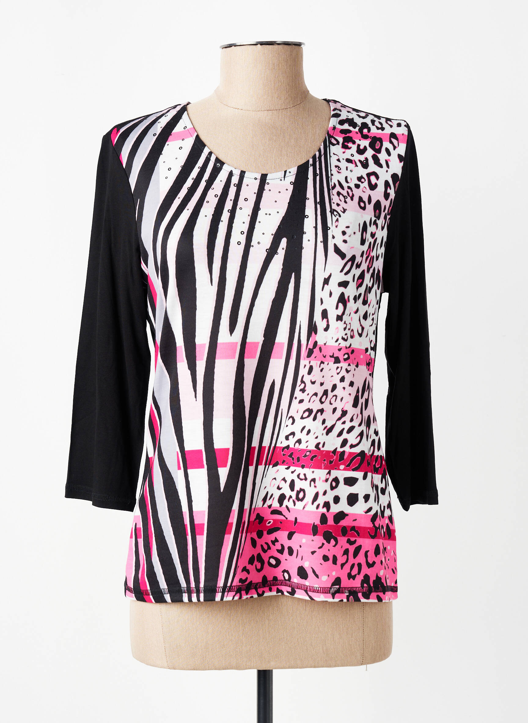 Top manches longues manches longues noir BARBARA LEBEK femme