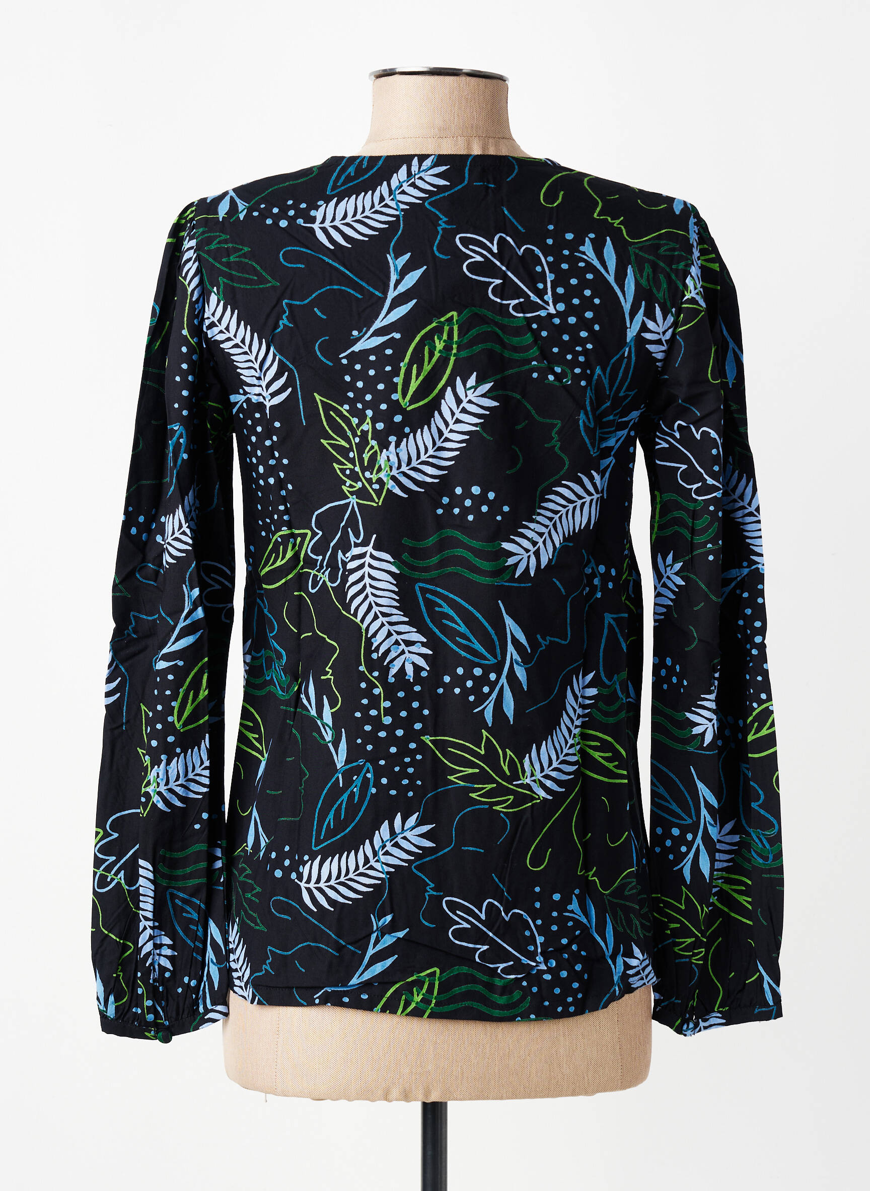 Blouse imprimé fantaisie manches longues noir AGATHE & LOUISE femme