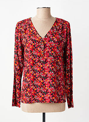 Blouse imprimé fantaisie manches longues rouge PRINCESSE NOMADE femme