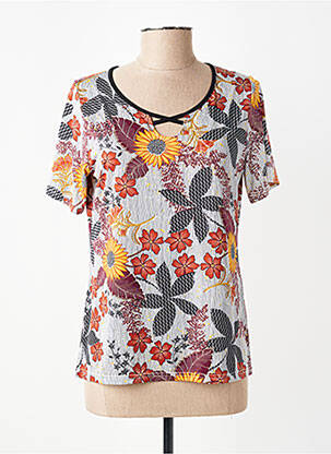 Top imprimé fantaisie manches courtes gris TELMAIL femme