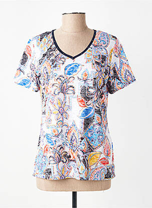 Top imprimé fantaisie manches courtes bleu CONCEPT  K femme