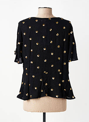 Blouse imprimé fantaisie manches courtes noir TRAFFIC PEOPLE femme