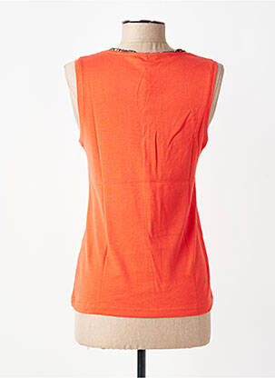Top imprimé fantaisie sans manche orange THALASSA femme