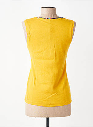 Top imprimé fantaisie sans manche jaune THALASSA femme