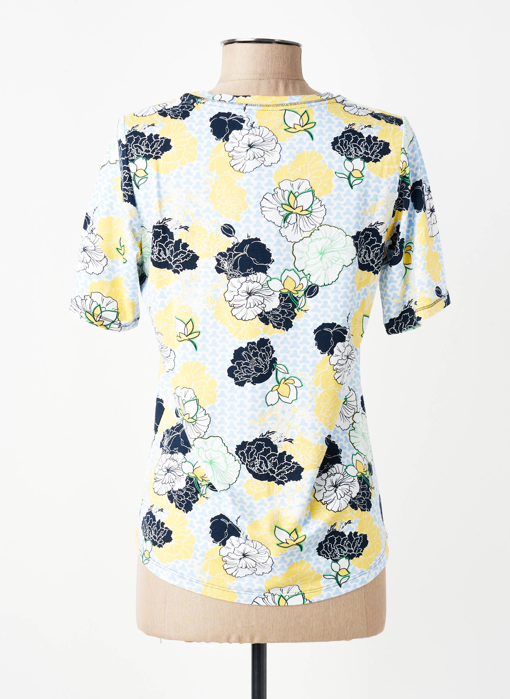 T-shirt imprimé fantaisie manches courtes jaune THOMAS RABE femme