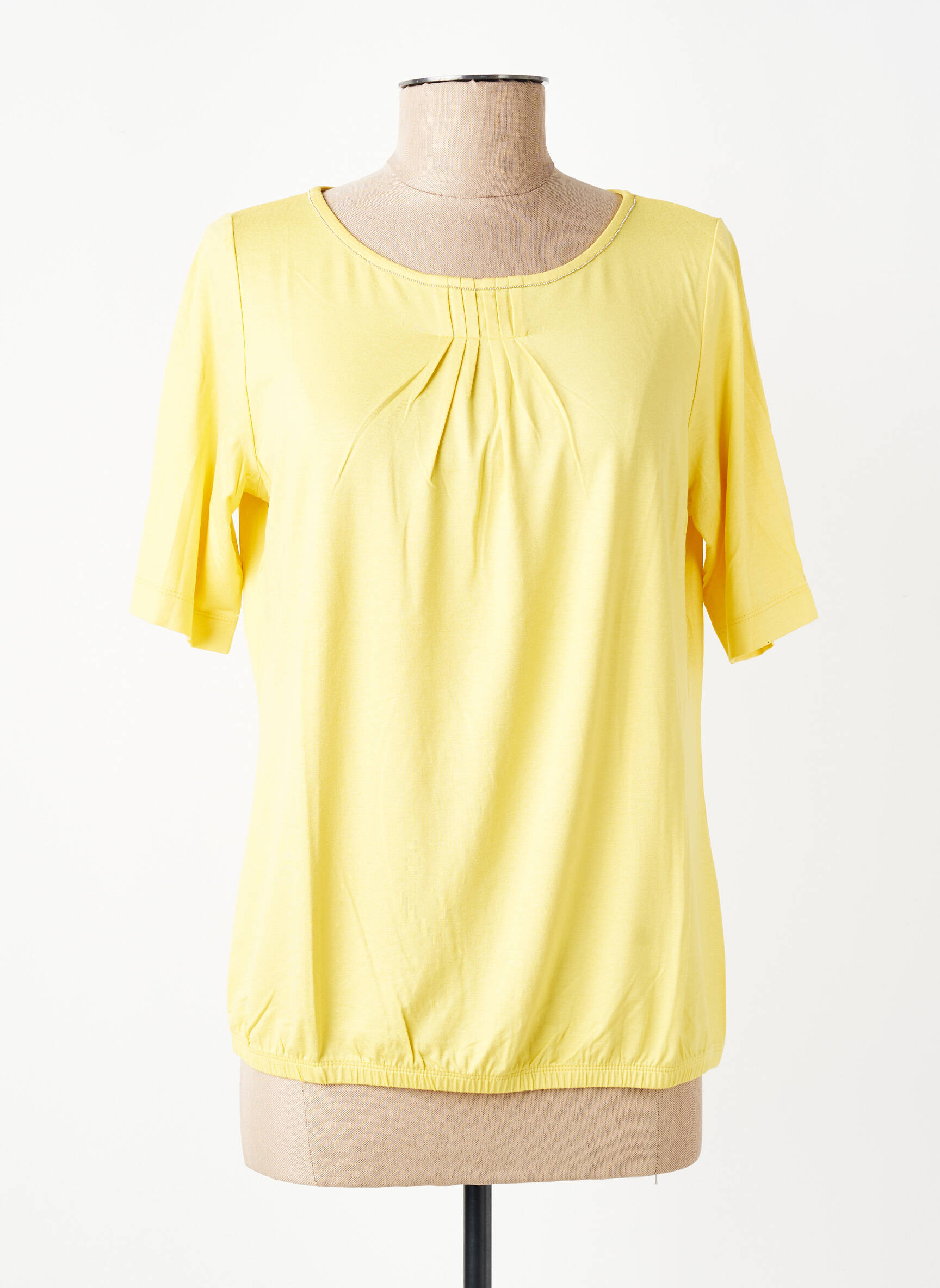 T-shirt col rond manches courtes jaune RABE femme