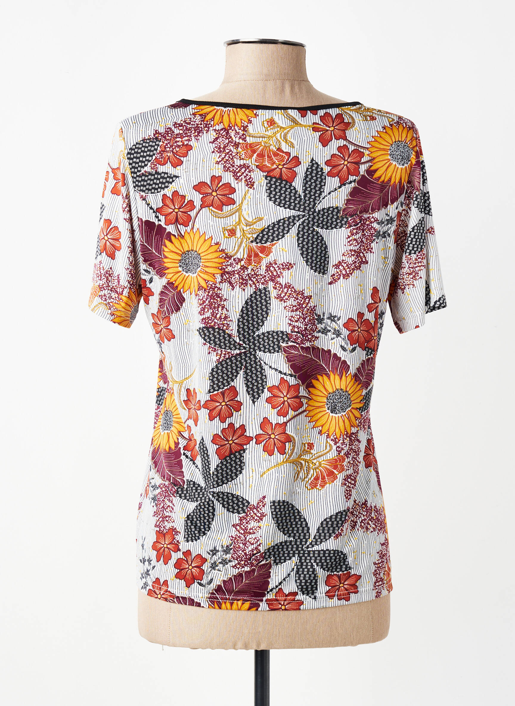 Top imprimé fantaisie manches courtes gris TELMAIL femme