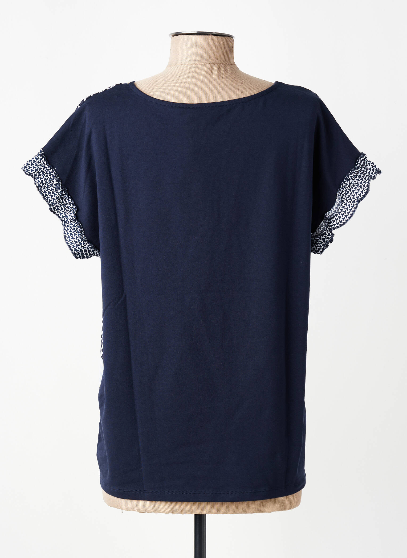 T-shirt imprimé fantaisie manches courtes bleu THOMAS RABE femme