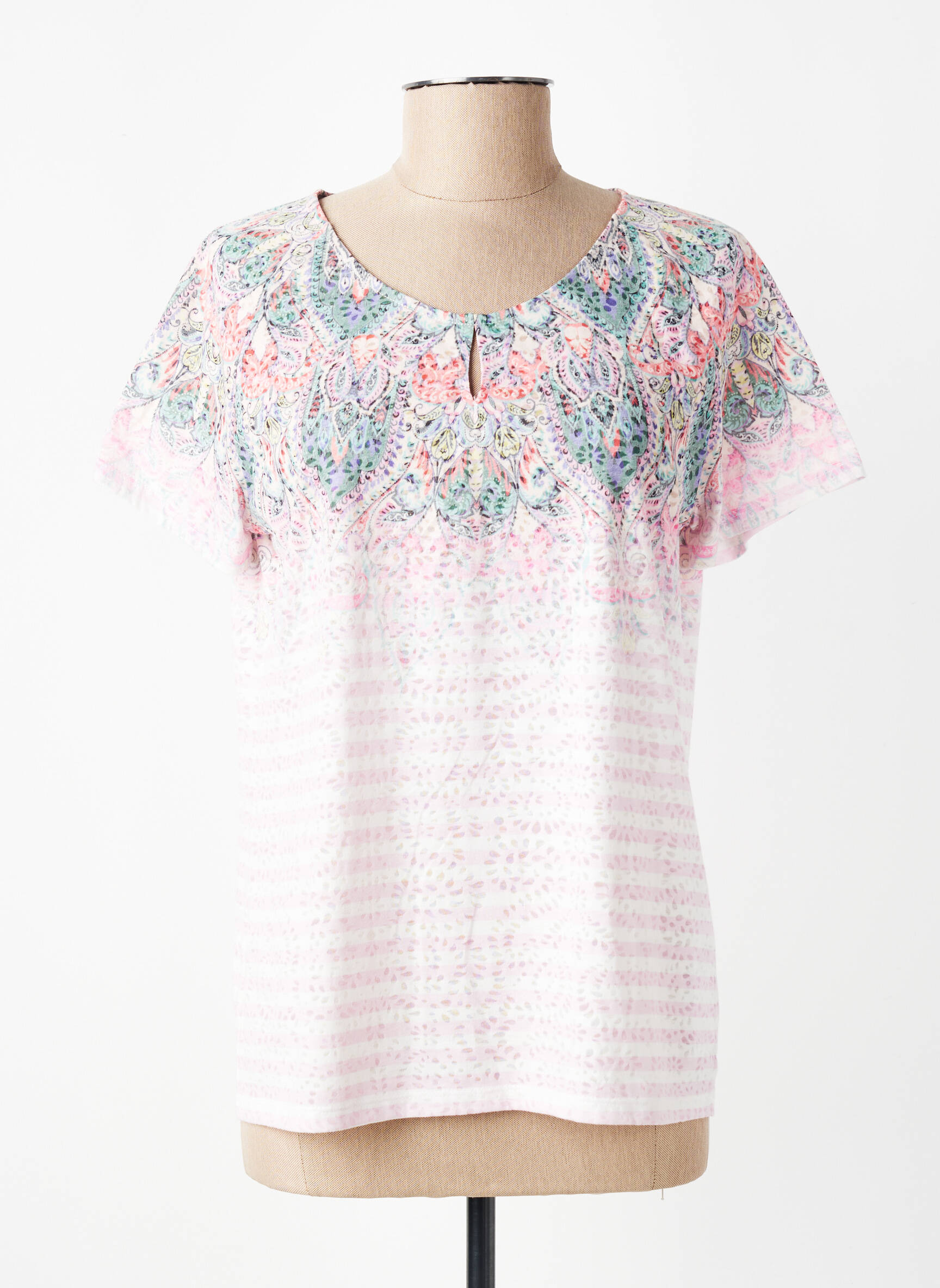 Top imprimé fantaisie manches courtes rose GERRY WEBER femme