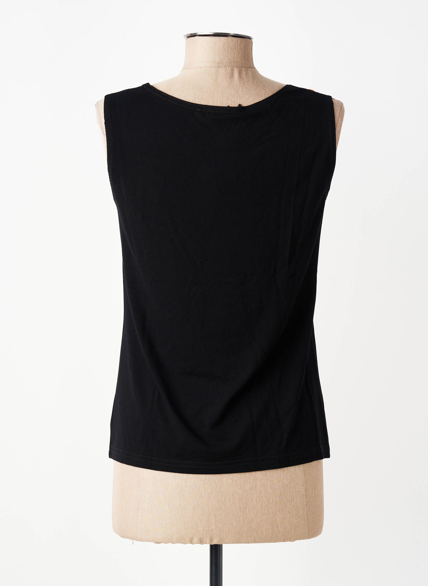 Top imprimé fantaisie sans manche noir TELMAIL femme