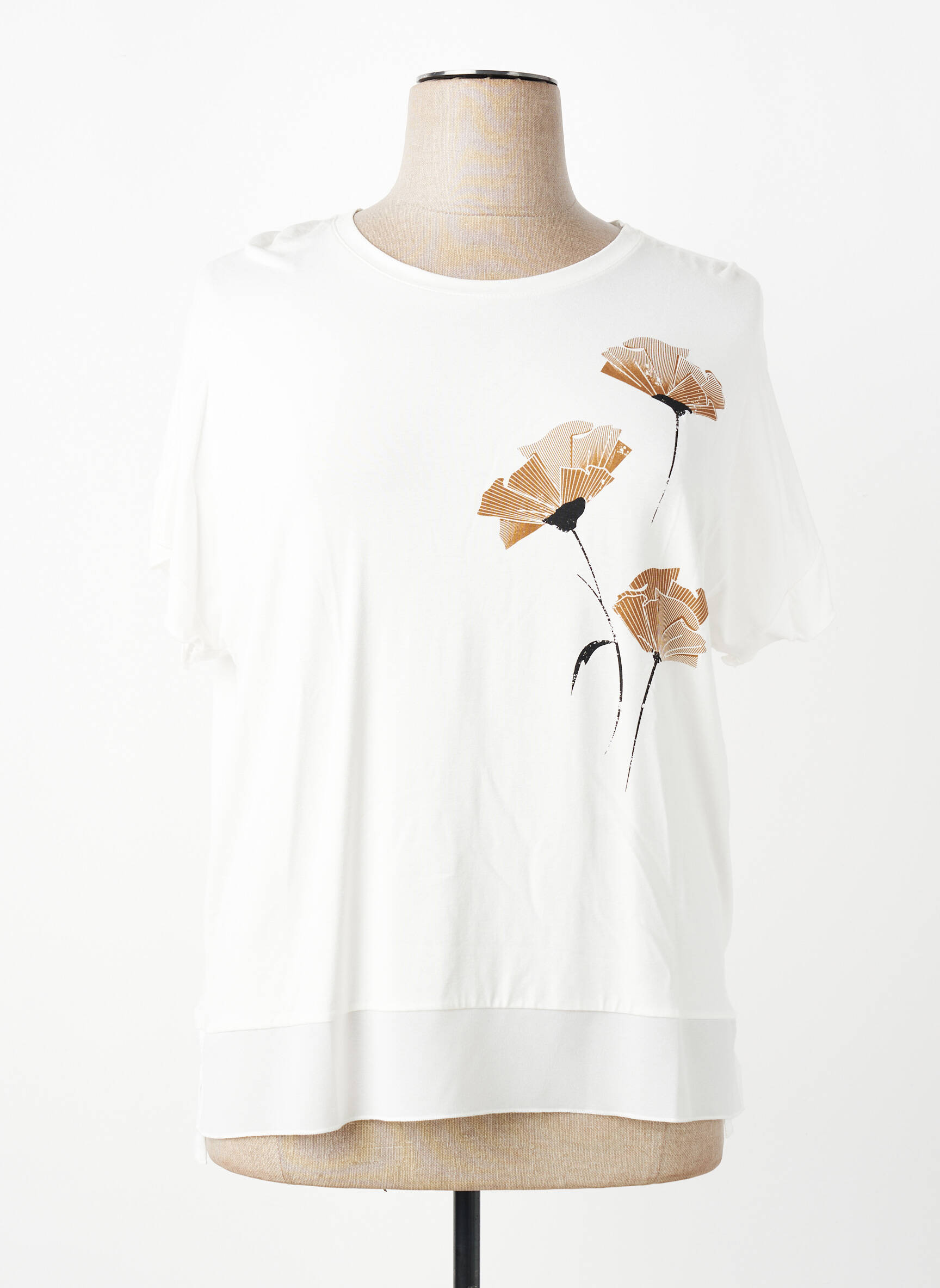 T-shirt imprimé fantaisie manches courtes blanc TELMAIL femme