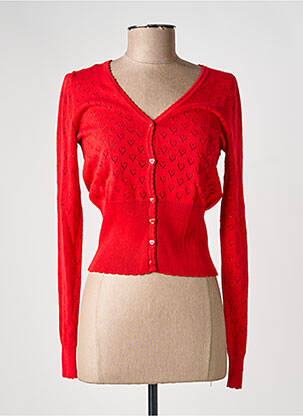 Gilet manches longues resserrée sur le bas rouge KING LOUIE femme
