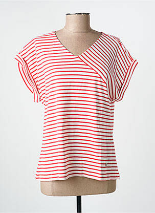 T-shirt imprimé fantaisie manches courtes rouge THALASSA femme