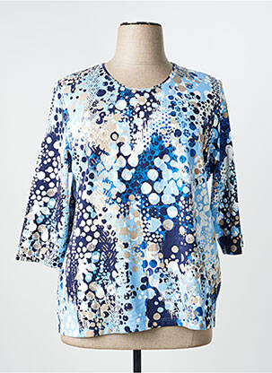 Top imprimé fantaisie manches 3/4 bleu BARBARA LEBEK femme