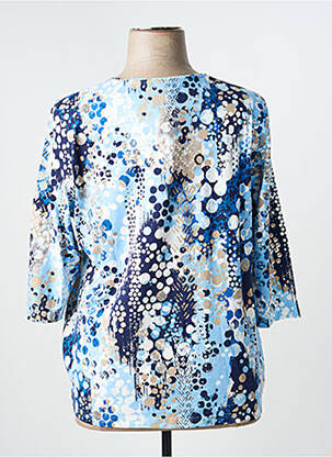 Top imprimé fantaisie manches 3/4 bleu BARBARA LEBEK femme