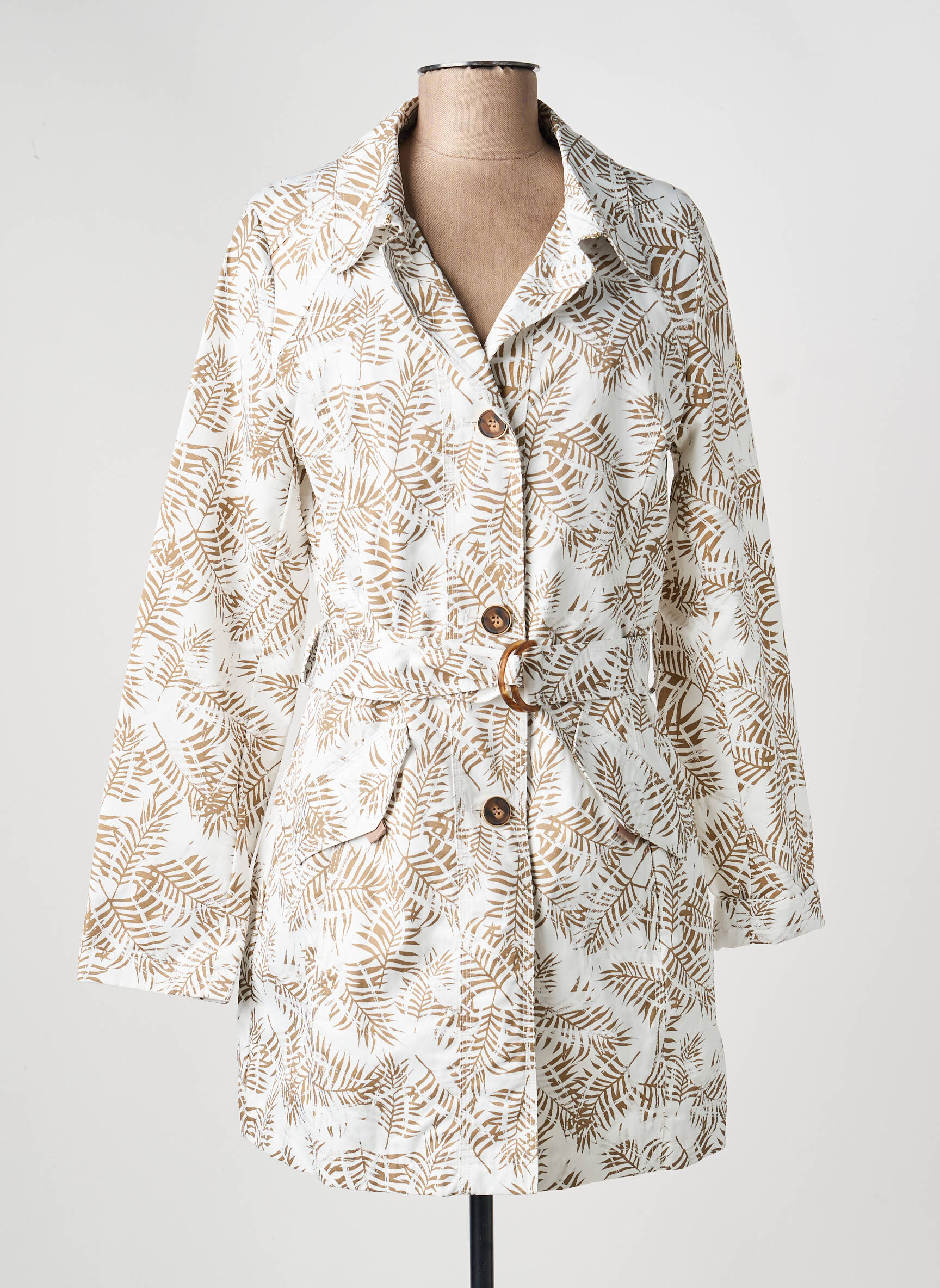 Trench coupe cintrée sans capuche blanc CONCEPT  K femme