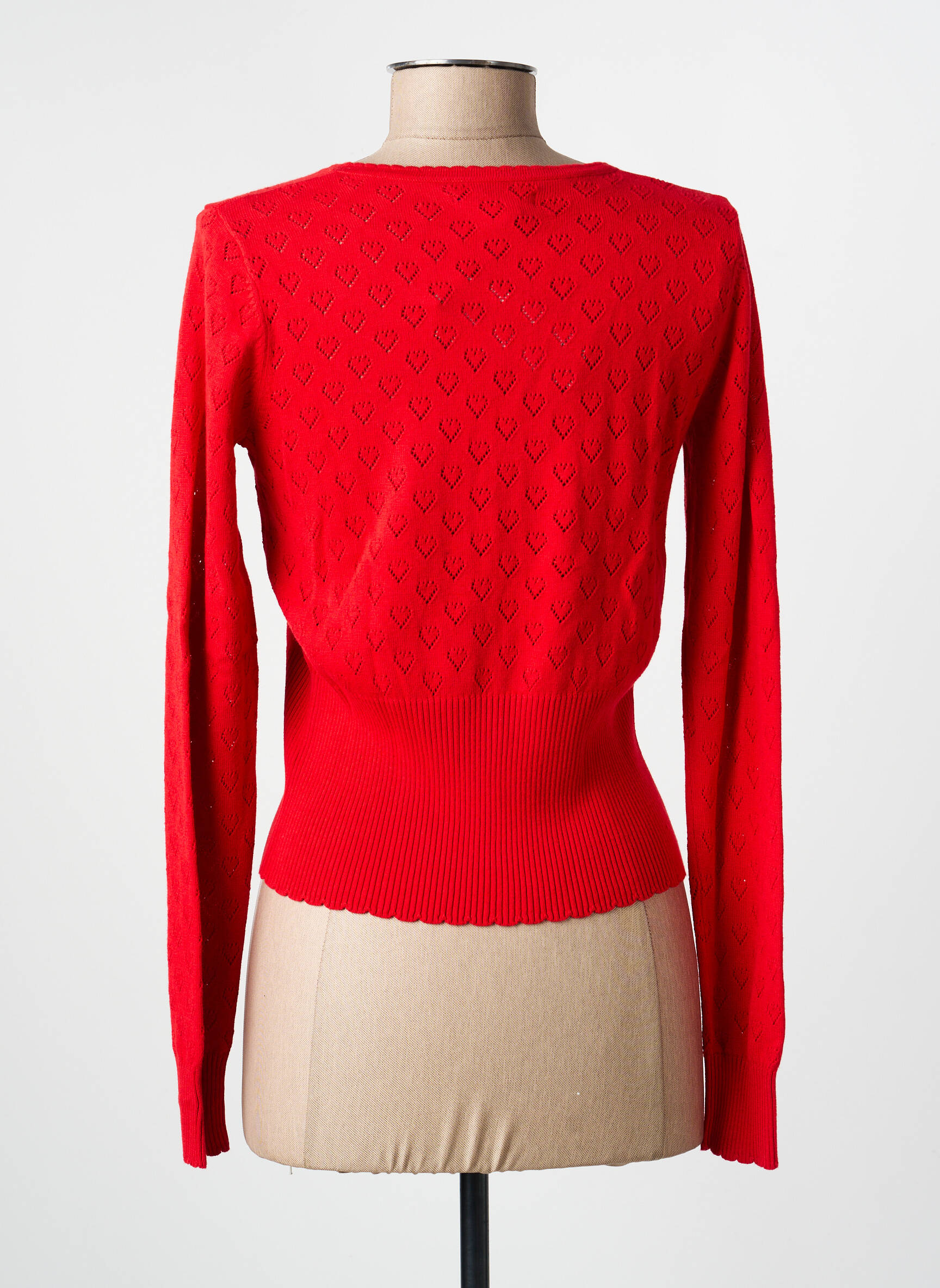Gilet manches longues resserrée sur le bas rouge KING LOUIE femme