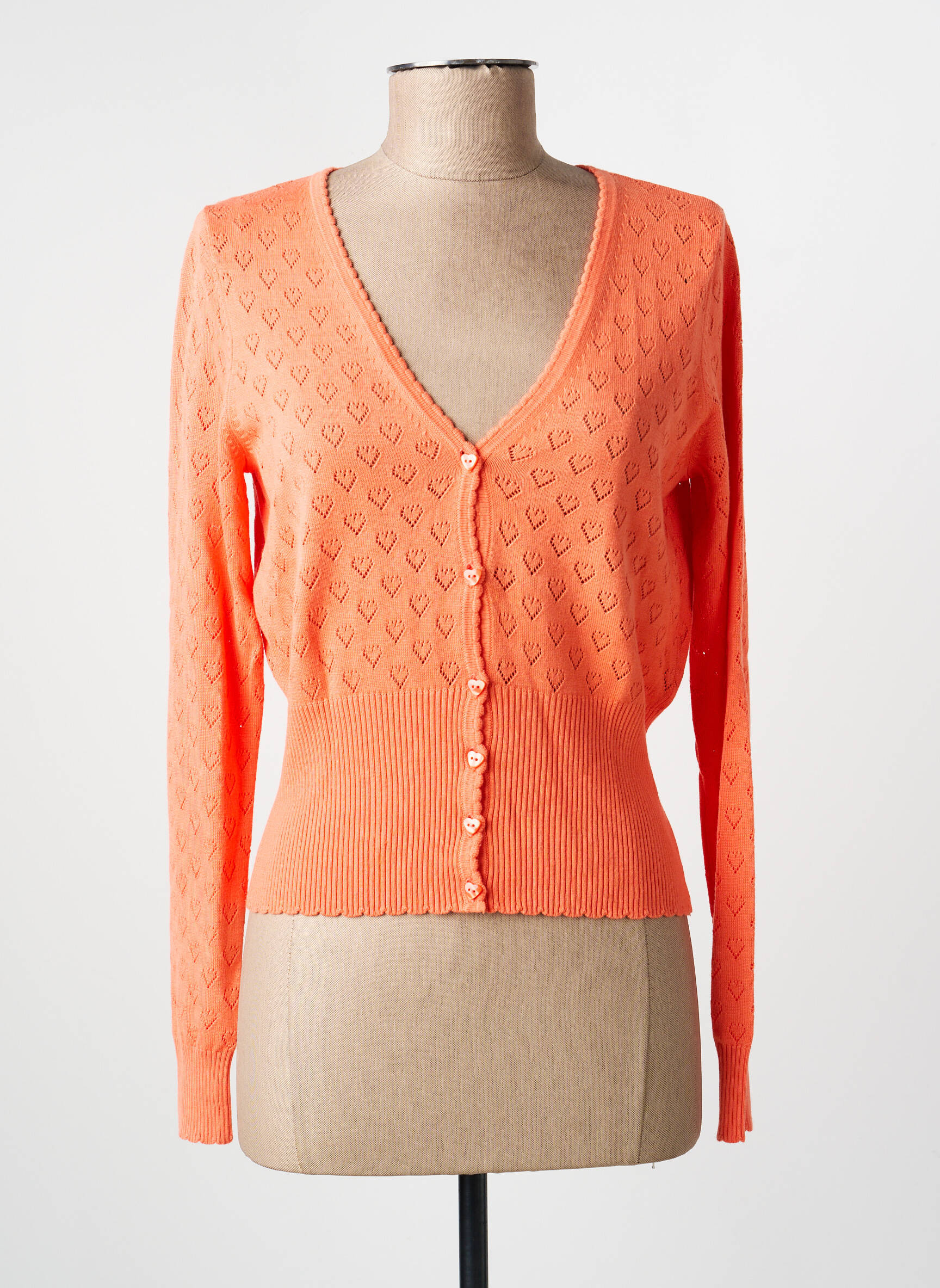 Gilet manches longues resserrée sur le bas orange KING LOUIE femme