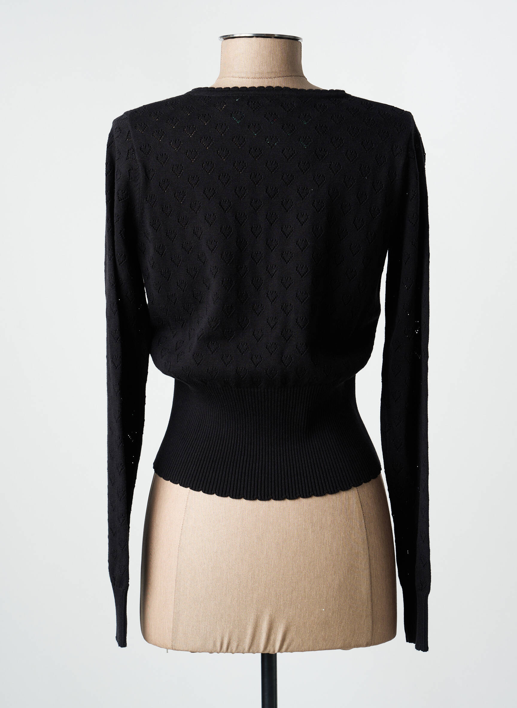 Gilet manches longues resserrée sur le bas noir KING LOUIE femme