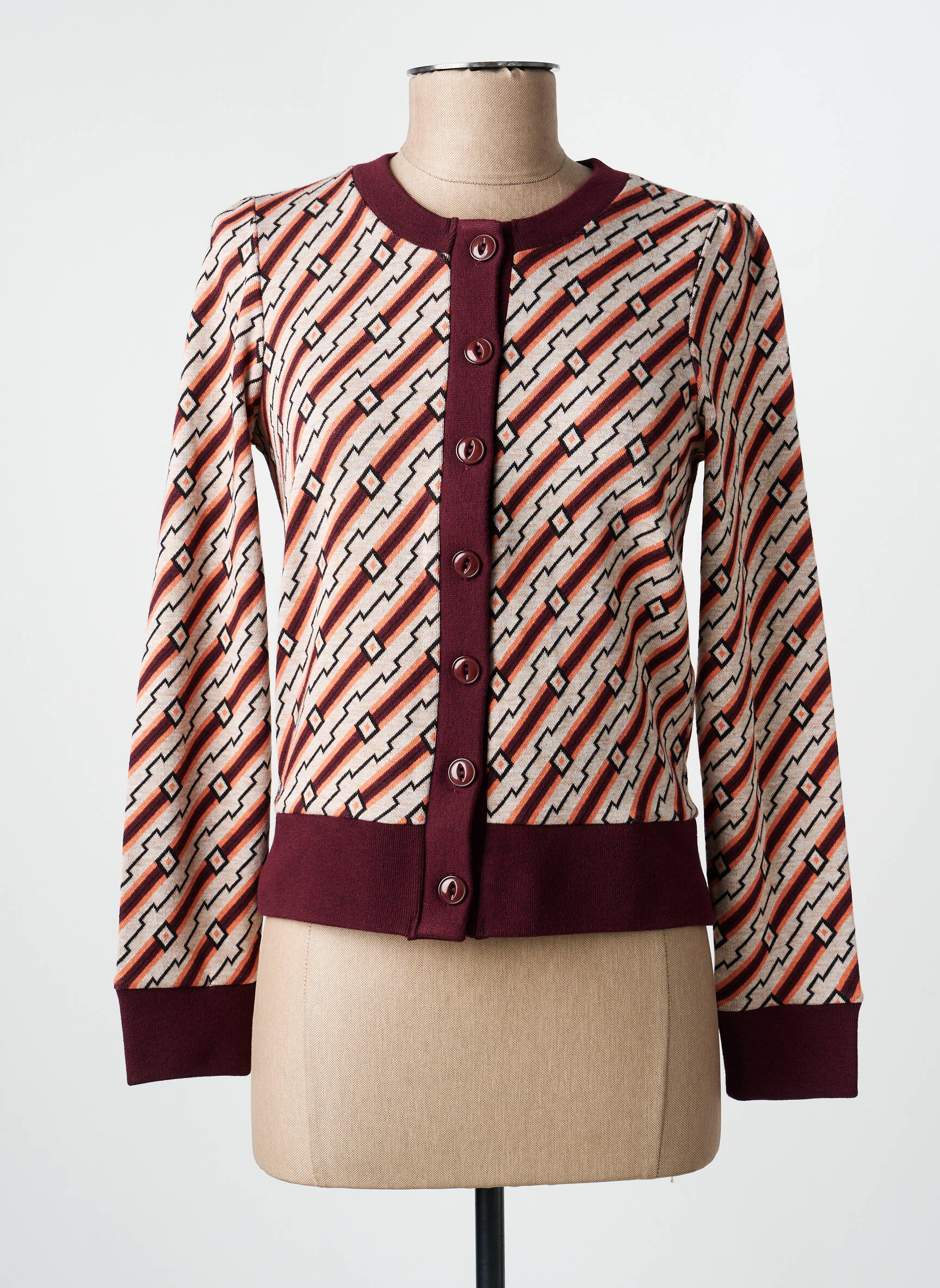 Gilet manches longues col rond violet KING LOUIE femme