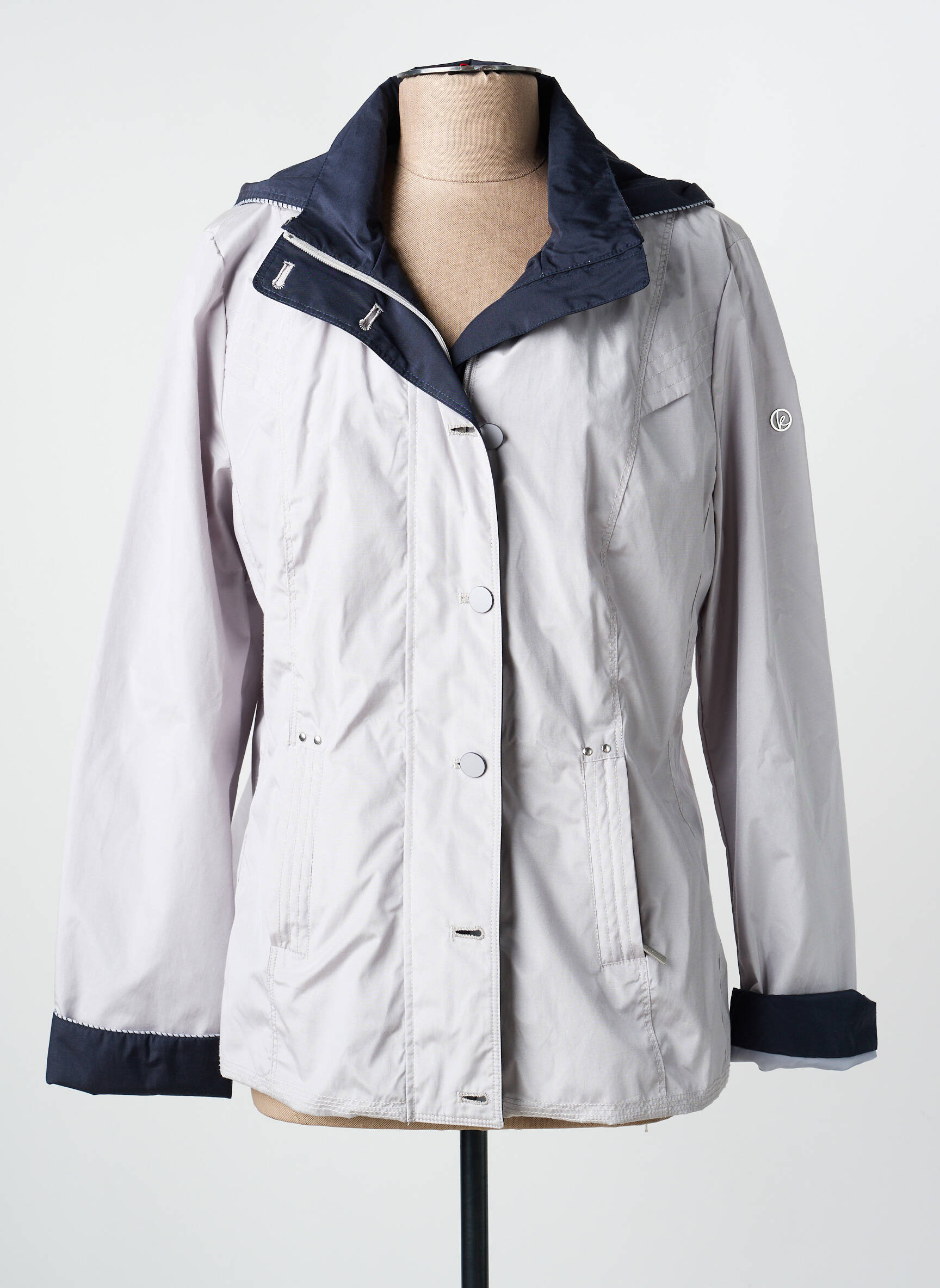 Coupe-vent manches longues a capuche gris CONCEPT  K femme
