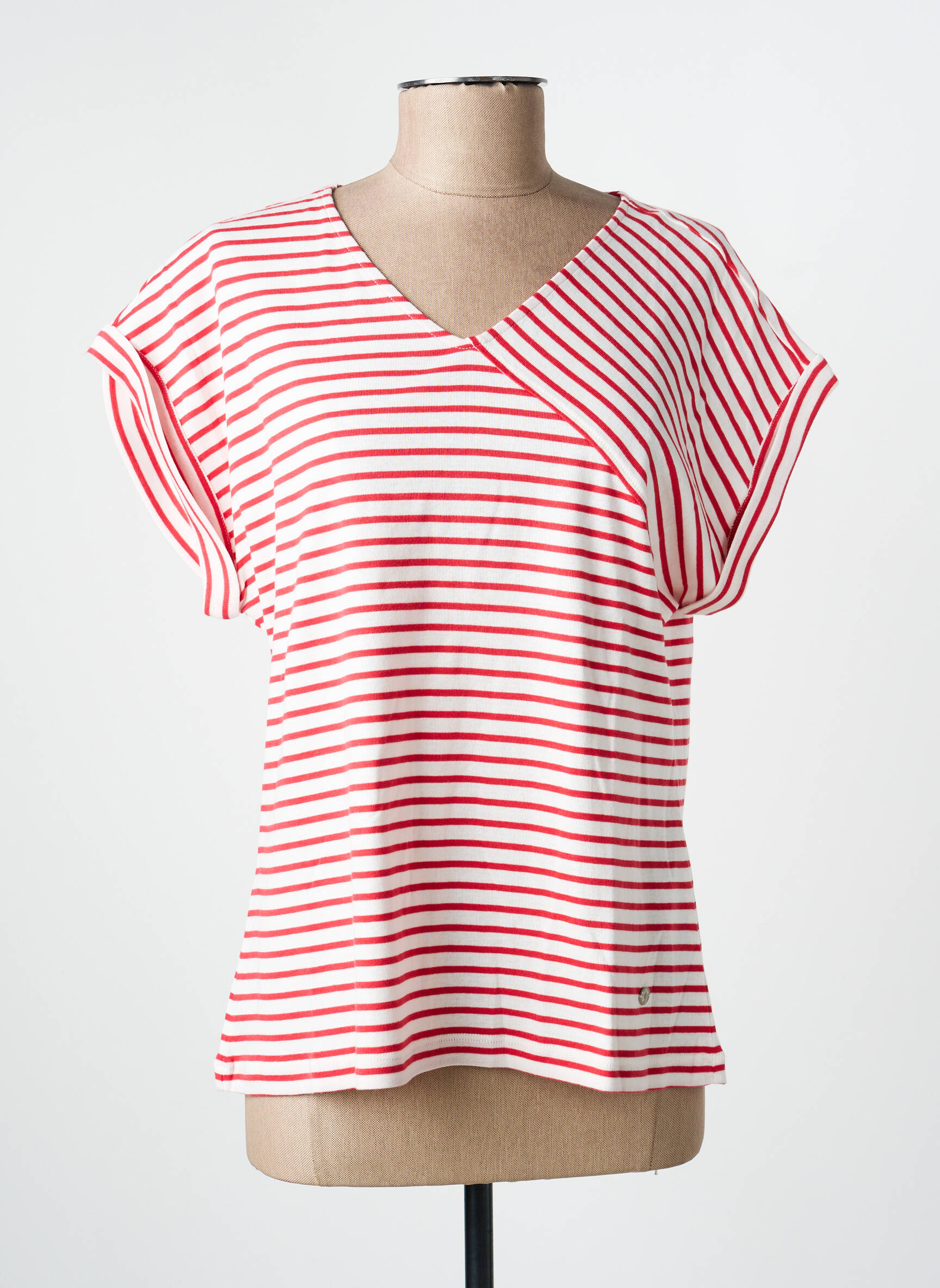 T-shirt imprimé fantaisie manches courtes rouge THALASSA femme