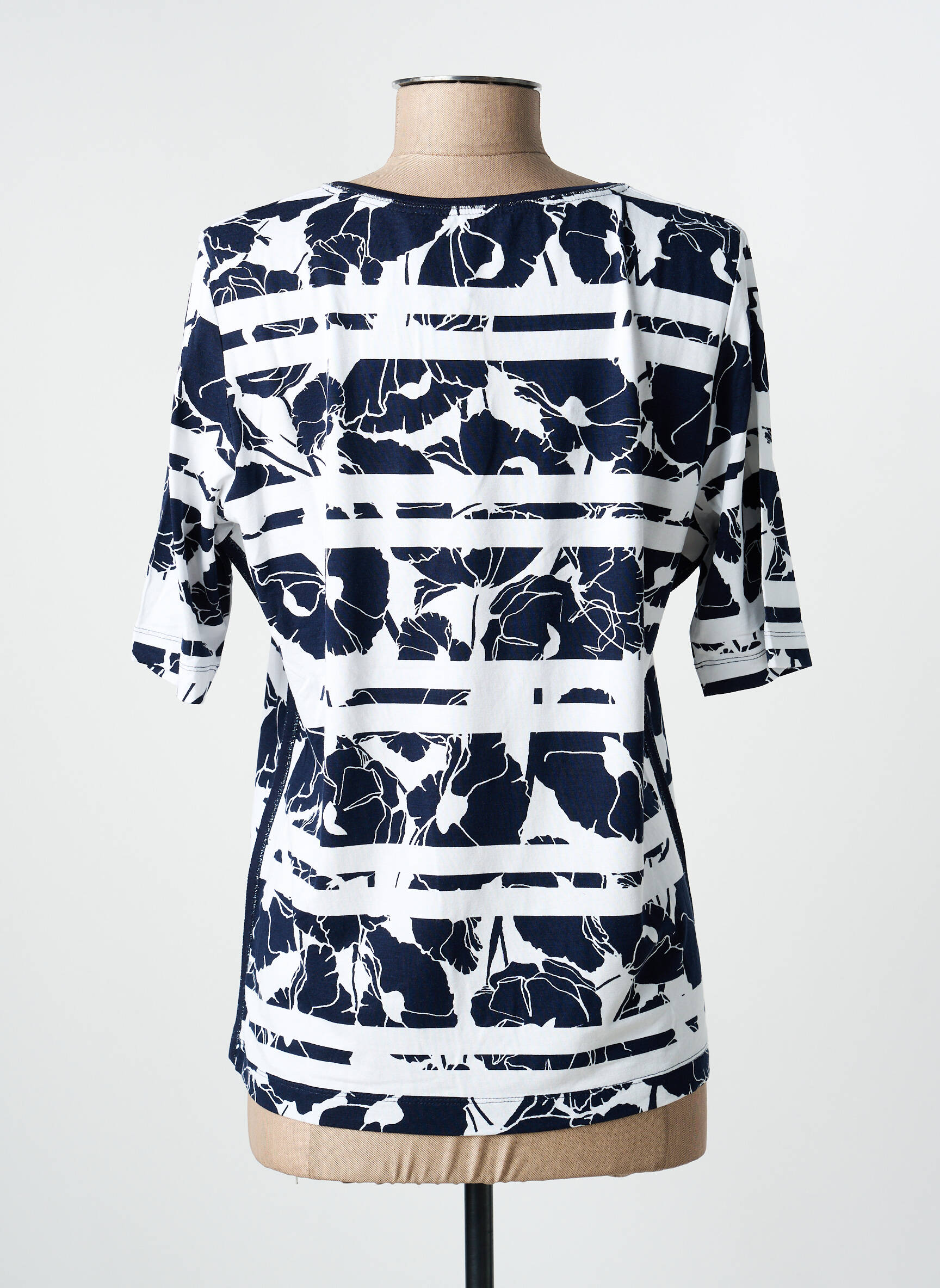 T-shirt imprimé fantaisie manches courtes bleu RABE femme