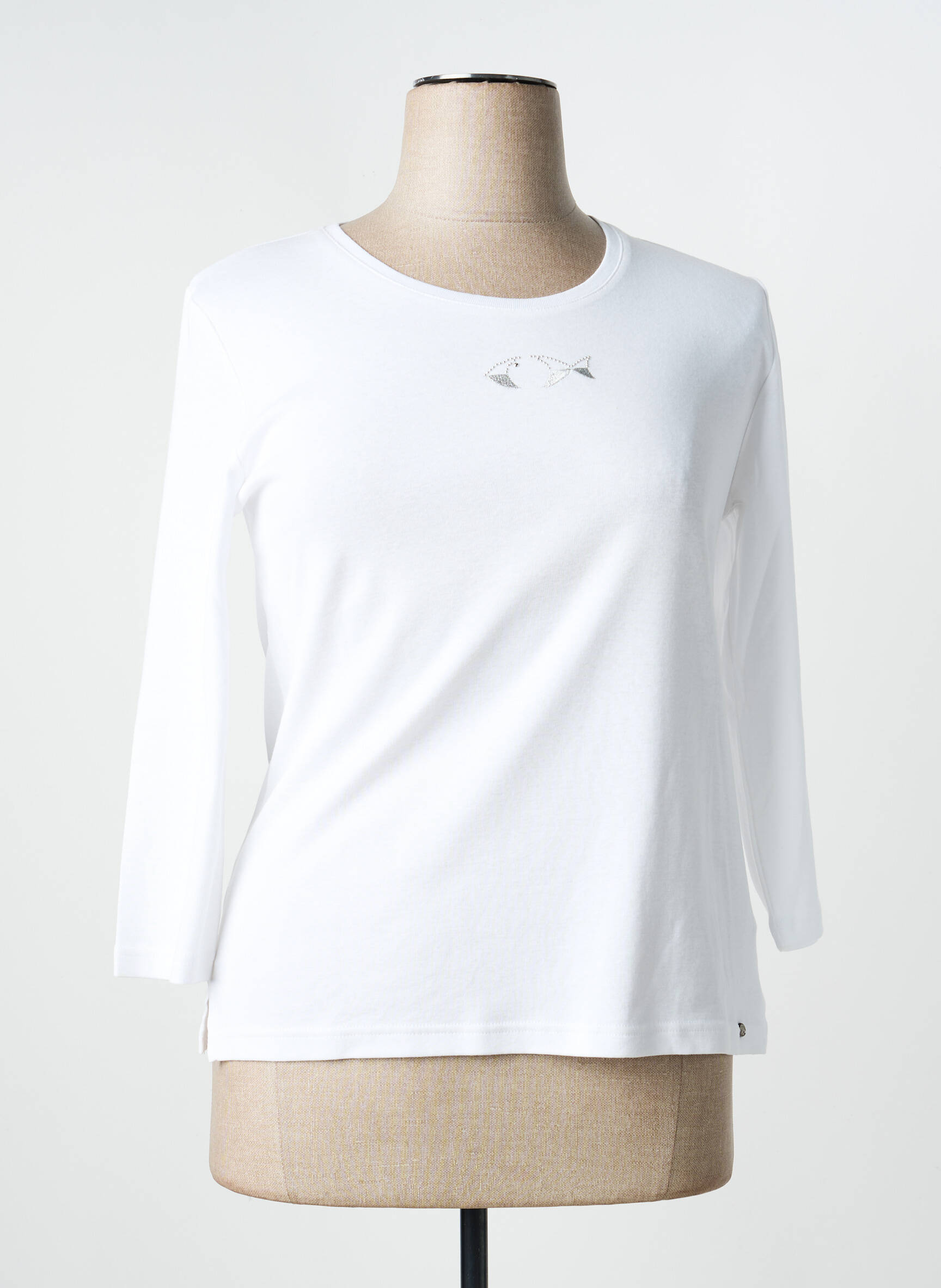 Top manches longues manches longues blanc THALASSA femme