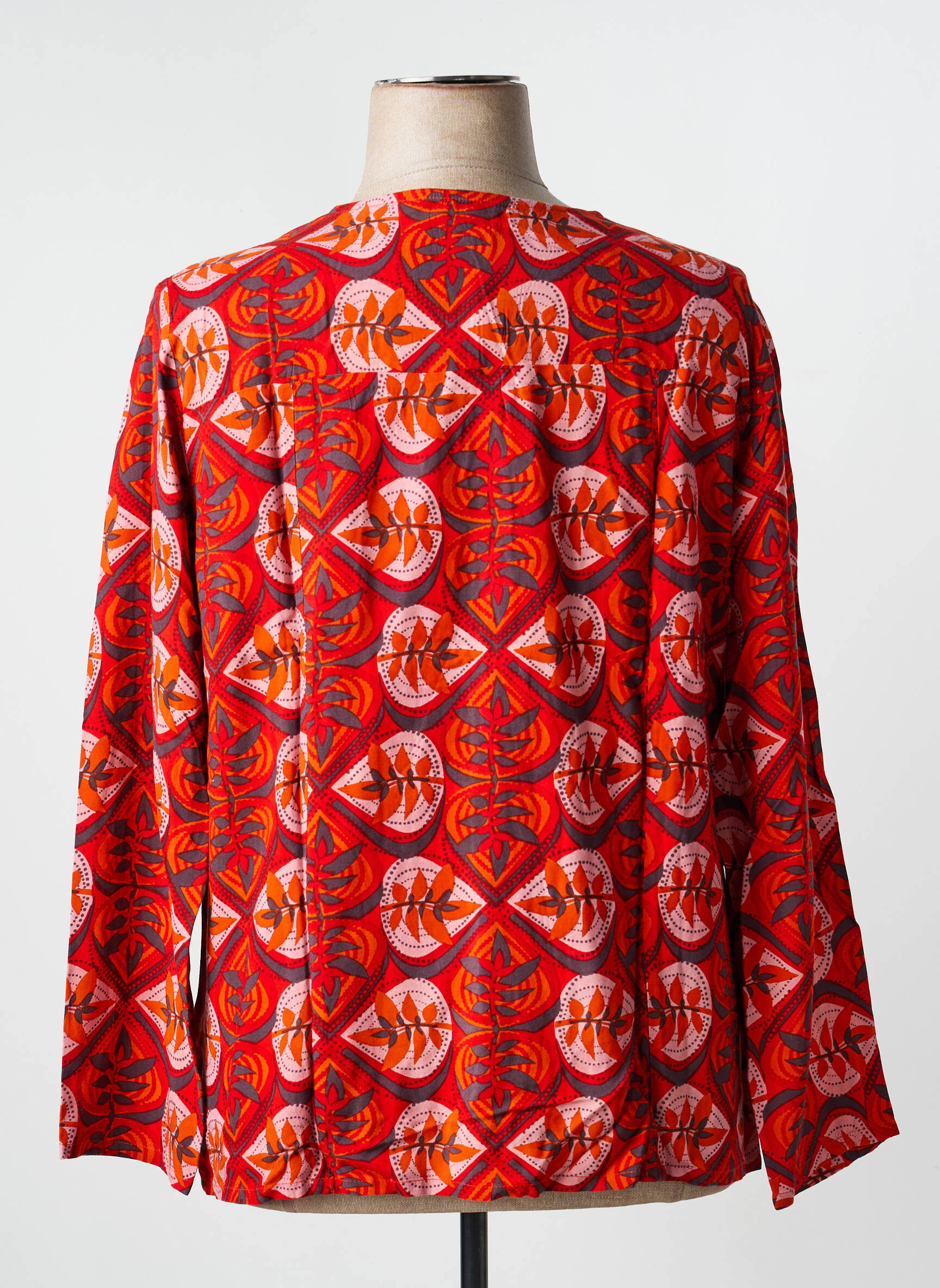 Blouse imprimé fantaisie manches longues rouge AGATHE & LOUISE femme
