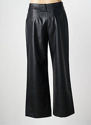 Pantalon large fermeture zippée sous rabat boutonné taille haute noir DERHY femme