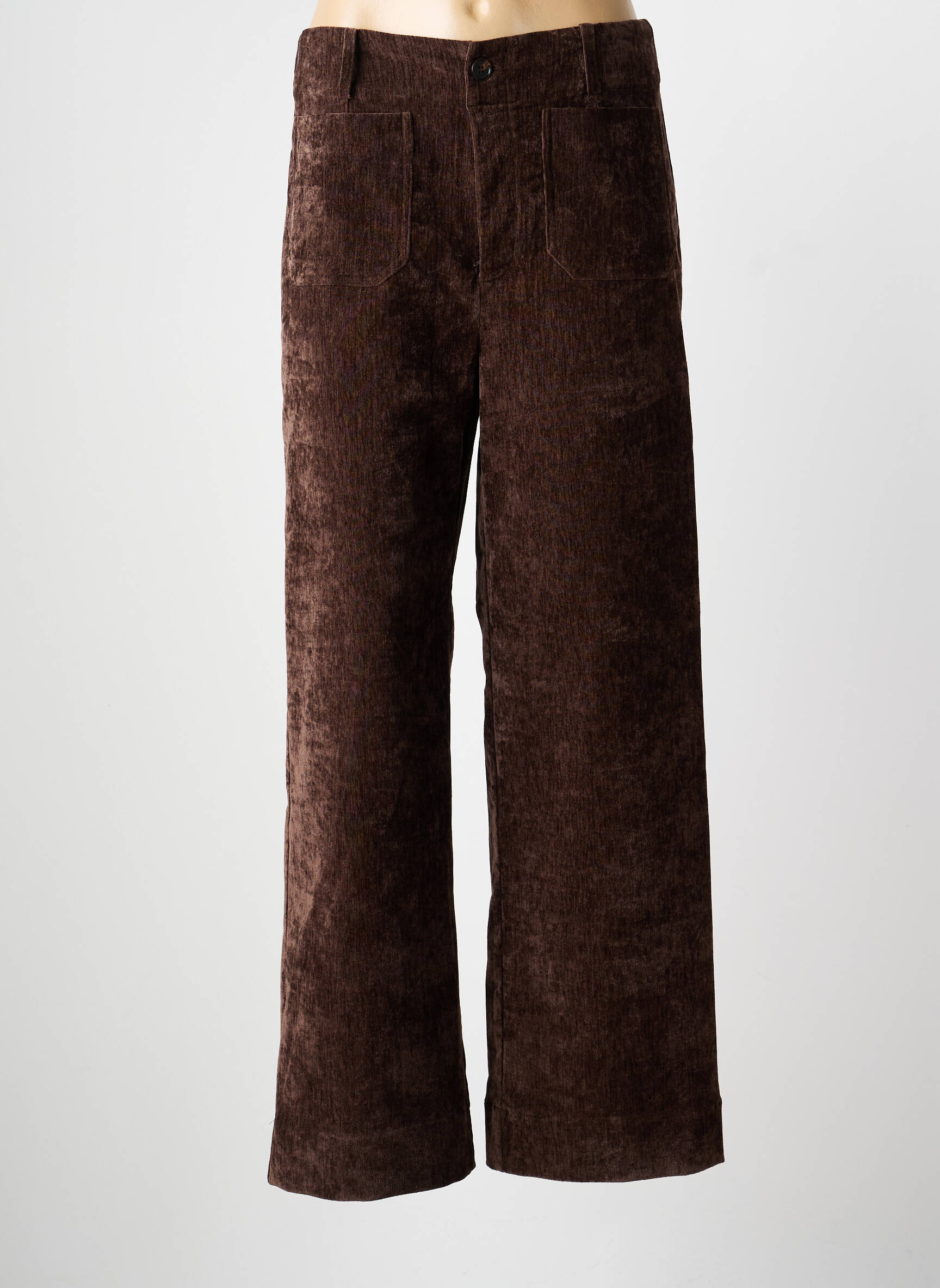 Pantalon flare stretch taille normale marron DERHY femme