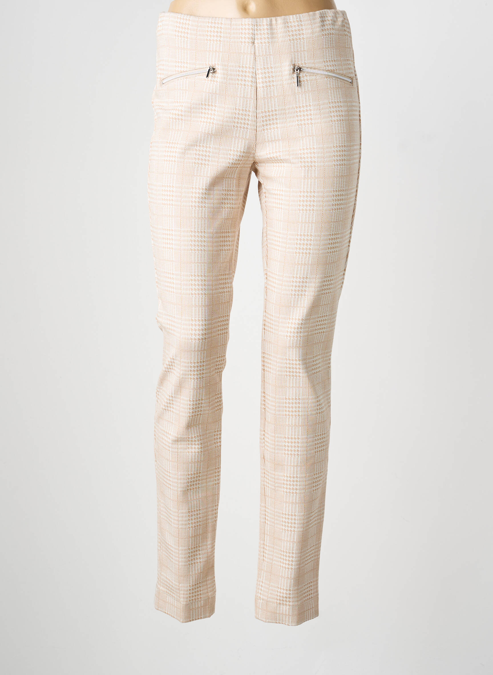 Pantalon slim taille élastique taille normale beige GARDEUR femme