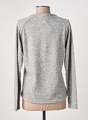 Pull tissage chiné manches longues gris I.ODENA femme