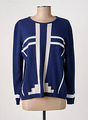 Pull coupe cintrée manches longues bleu I.ODENA femme