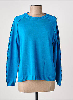Pull stretch manches longues bleu I.ODENA femme