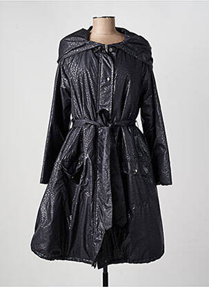 Imperméable finition intérieure doublure satiné a capuche noir AGATHE & LOUISE femme