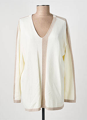 Pull coupe cintrée manches longues beige I.ODENA femme