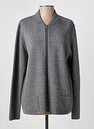 Gilet manches longues stretch gris I.ODENA femme