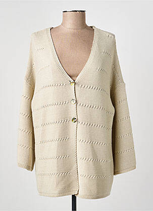Gilet manches longues maille souple et aérée beige GRIFFON femme