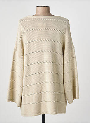 Gilet manches longues maille souple et aérée beige GRIFFON femme