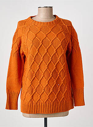 Pull resserrée sur le bas manches longues orange I.ODENA femme