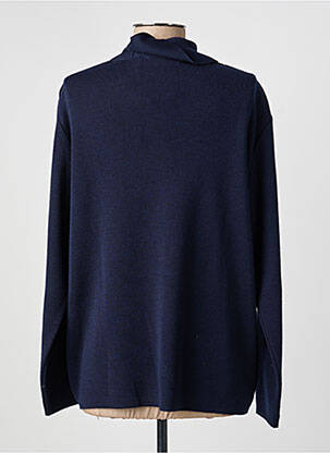 Pull col roulé coupe cintrée manches longues bleu I.ODENA femme
