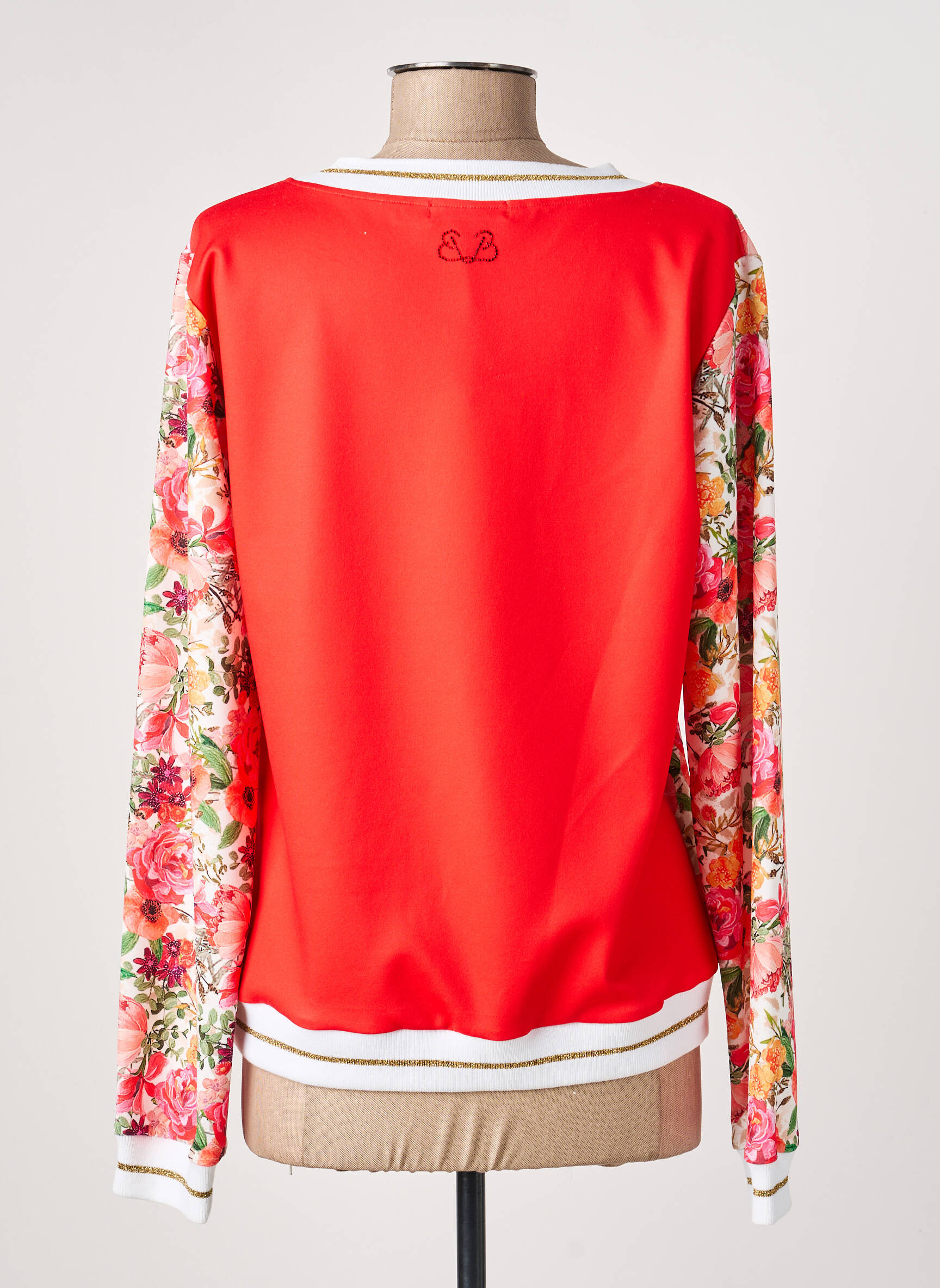 Sweat-shirt stretch manches longues orange PAUL BRIAL femme