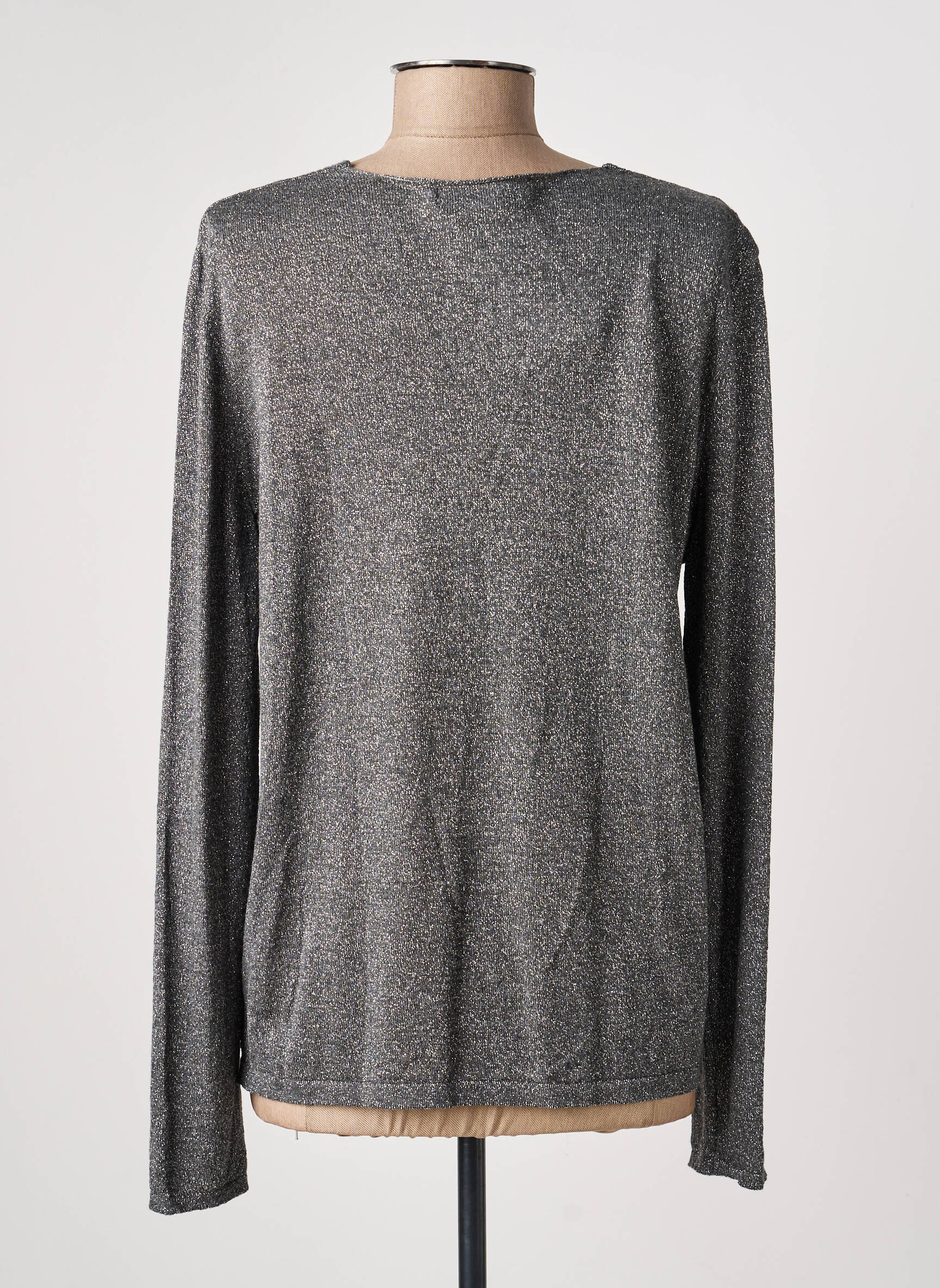 Top manches longues manches longues argent I.ODENA femme