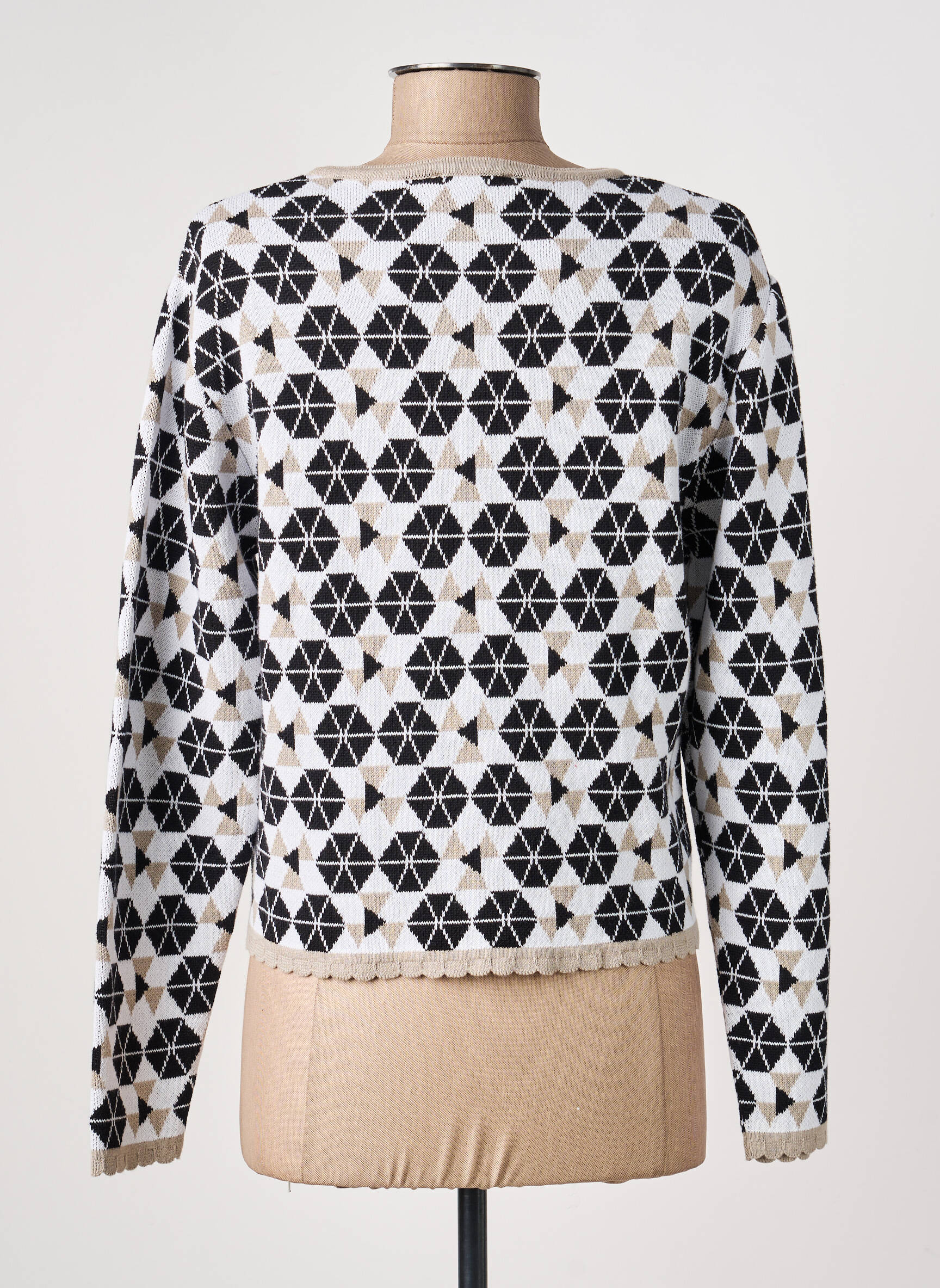 Gilet manches longues col rond noir AGATHE & LOUISE femme
