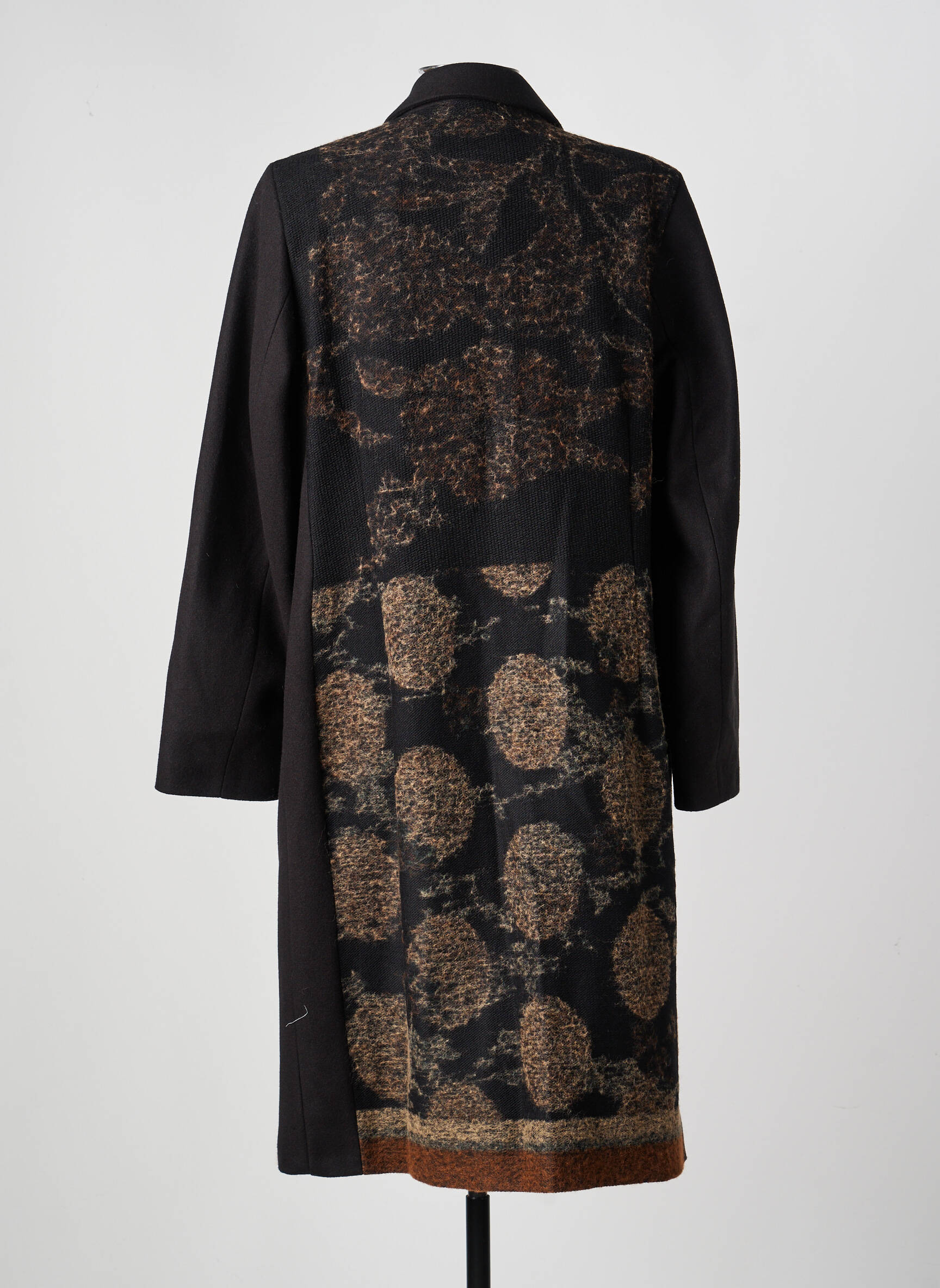 Manteau long coupe cintrée sans capuche noir GREGORY PAT femme