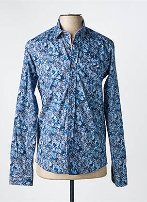 Chemise manches longues imprimé fantaisie bleu BLACK WELLIS homme