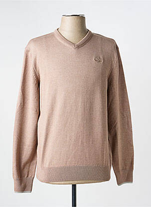 Pull col v manches longues beige BLACK WELLIS homme